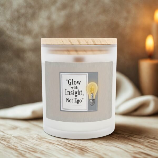 Inspirational Frosted Glass Candle - 11oz "Glow with Insight, Not Ego" - Image 13