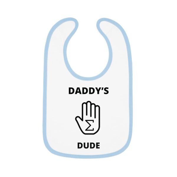 Daddy's "Hand-Sum" Dude Baby Contrast Trim Jersey Bib - Image 3