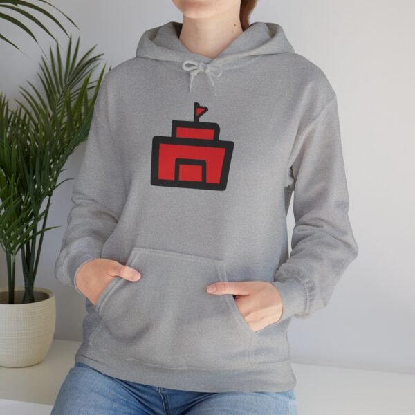 Unisex Heavy Blend Hooded Sweatshirt with Iconic Red Castle Design - Image 14