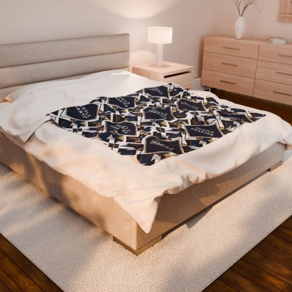 Velveteen Plush Blanket - Geometric Ambition Design - Hustle Smarter - Luxury Home Decor - Image 4
