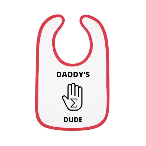Daddy's "Hand-Sum" Dude Baby Contrast Trim Jersey Bib - Image 5