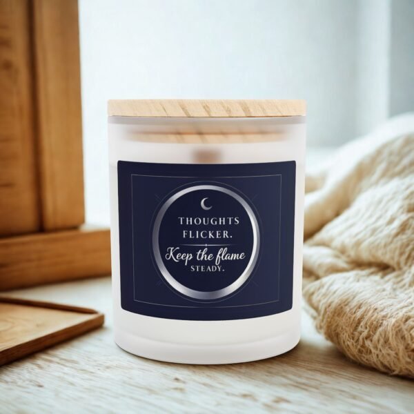 Frosted Glass Candle - 'Thoughts Flicker' Scented 11oz Candle for Mindful Moments - Image 5