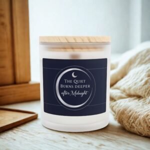 Midnight Serenity Candle - 11oz Frosted Glass with Wooden Lid