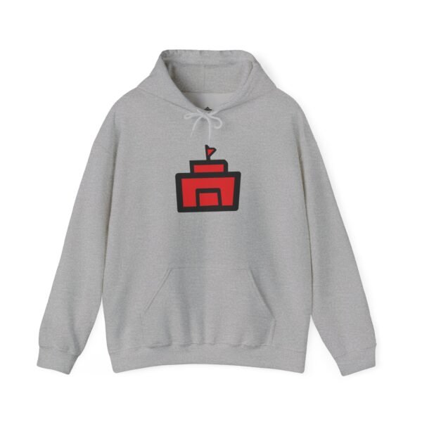 Unisex Heavy Blend Hooded Sweatshirt with Iconic Red Castle Design - Image 15