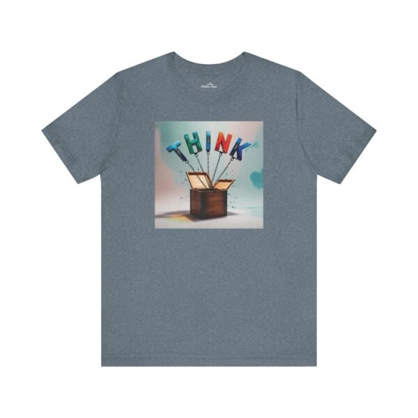 Inspirational Unisex Jersey Tee – "THINK" Graphic - Image 2