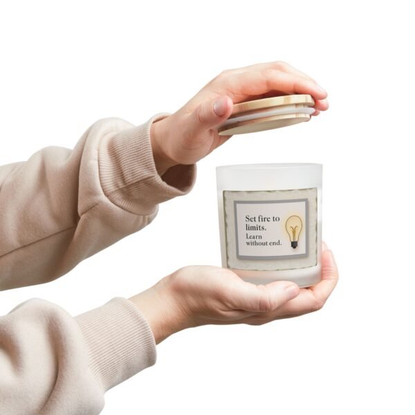 Inspirational Frosted Glass Candle - 11oz with 'Set fire to limits' Quote - Image 6