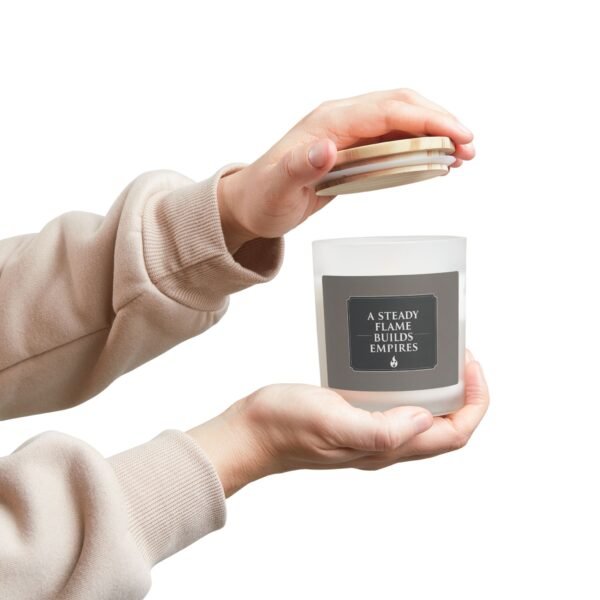 Inspirational Frosted Glass Candle - 11oz, 'A Steady Flame Builds Empires' - Image 18