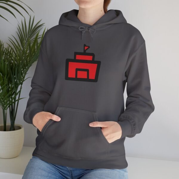 Unisex Heavy Blend Hooded Sweatshirt with Iconic Red Castle Design - Image 17