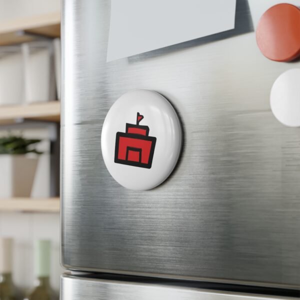 Pedantic Pupils Red Castle Button Magnet - Perfect for Rooms and Gifts - Image 3