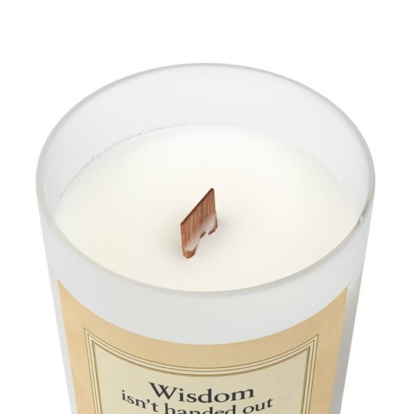 Inspirational Frosted Glass Candle - 11oz "Wisdom isn't handed out – it's kindled within" - Image 8