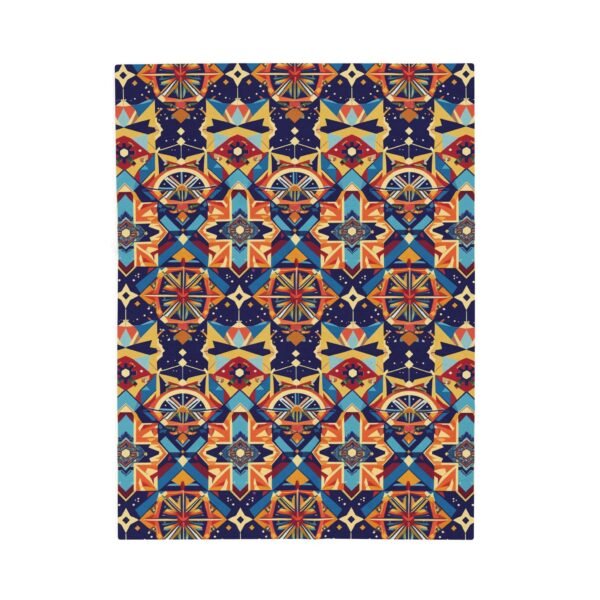 Plush Blanket - Geometric Knowledge Pattern in Art Deco Style - Image 9