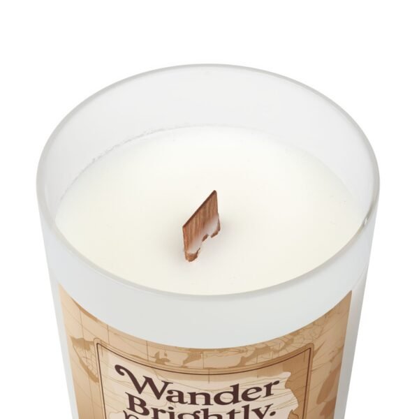 Wander Brightly Candle - 11oz Frosted Glass with Wooden Lid - Inspirational Home Decor - Image 20