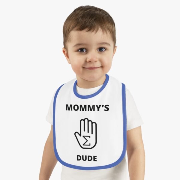 Mommy's "Hand-Sum" Dude Contrast Trim Jersey Bib - Image 8
