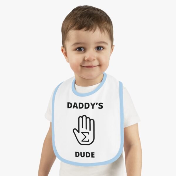 Daddy's "Hand-Sum" Dude Baby Contrast Trim Jersey Bib - Image 4