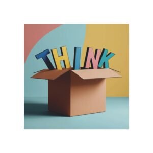 Colorful 'THINK' Square Magnet - Inspirational Home Decor