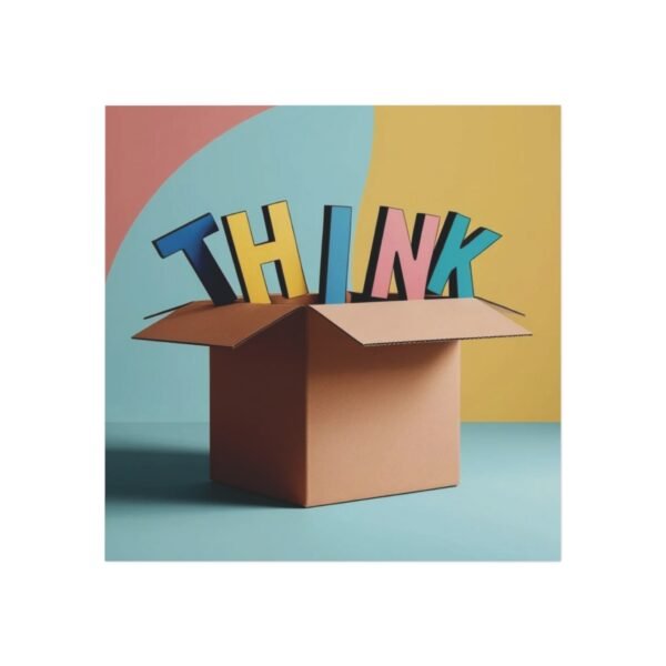 Colorful 'THINK' Square Magnet - Inspirational Home Decor