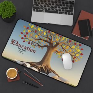 Educational Tree Desk Mat - Inspirational Office Decor for Students & Teachers