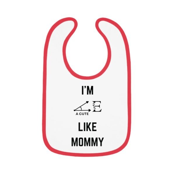 "A Cutie" - Mommy's Little Helper Bib - Baby Jersey Bib with Contrast Trim - Image 3