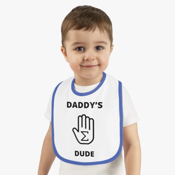 Daddy's "Hand-Sum" Dude Baby Contrast Trim Jersey Bib - Image 8