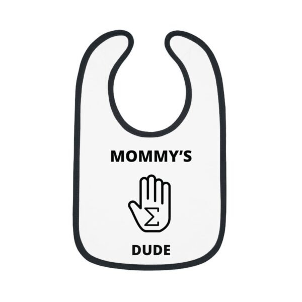 Mommy's "Hand-Sum" Dude Contrast Trim Jersey Bib - Image 2