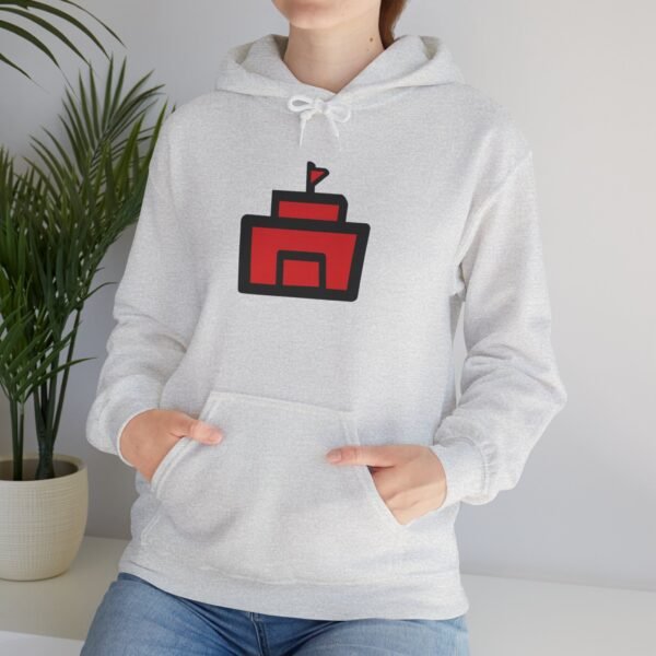 Unisex Heavy Blend Hooded Sweatshirt with Iconic Red Castle Design - Image 8