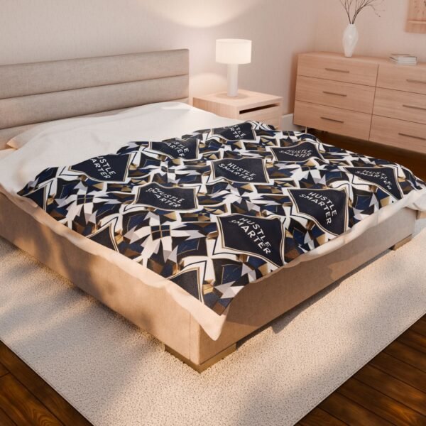 Velveteen Plush Blanket - Geometric Ambition Design - Hustle Smarter - Luxury Home Decor - Image 8
