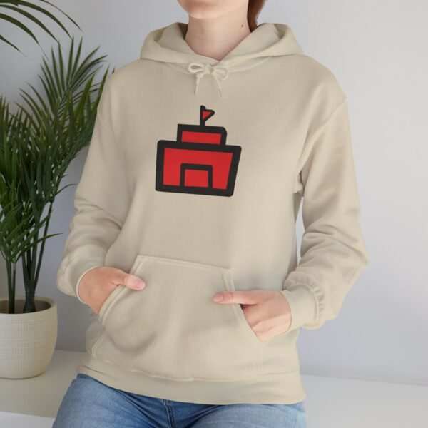 Unisex Heavy Blend Hooded Sweatshirt with Iconic Red Castle Design - Image 11