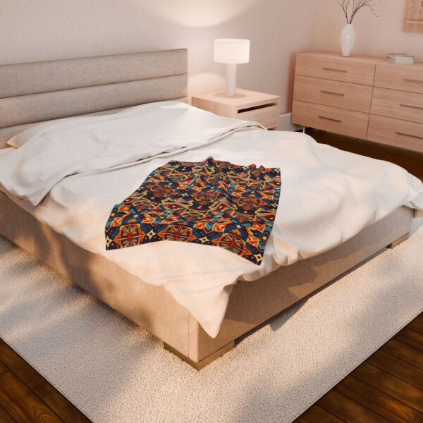 Plush Blanket - Geometric Knowledge Pattern in Art Deco Style - Image 12