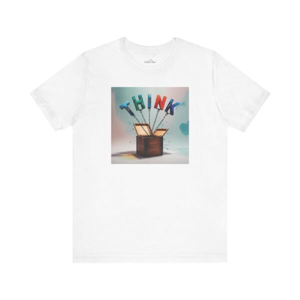 Inspirational Unisex Jersey Tee – "THINK" Graphic - Image 4