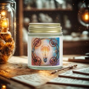 Ingenuity Scented Candle - Coconut Apricot Wax (4oz, 9oz) - Perfect Gift for Innovators & Creatives
