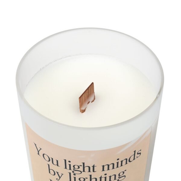 Inspirational Frosted Glass Candle - 11oz, "You light minds by lighting your own" - Image 14