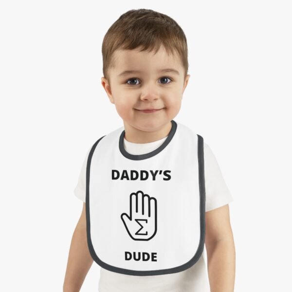 Daddy's "Hand-Sum" Dude Baby Contrast Trim Jersey Bib