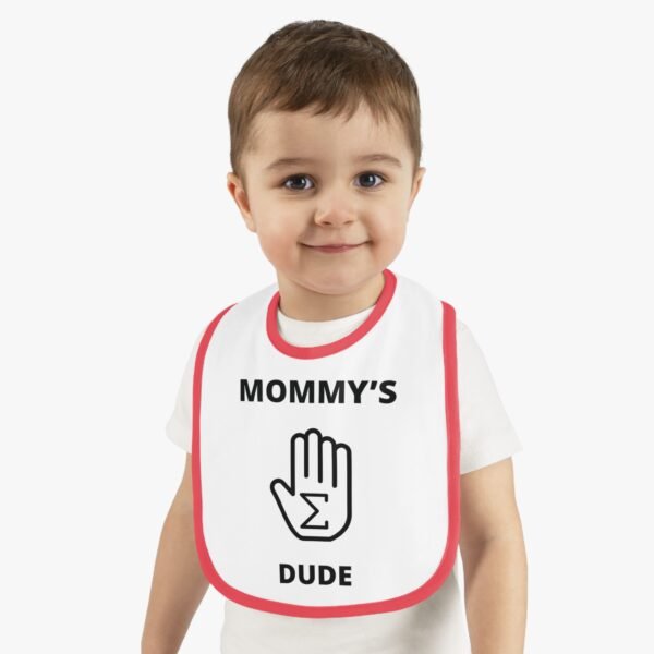 Mommy's "Hand-Sum" Dude Contrast Trim Jersey Bib - Image 6
