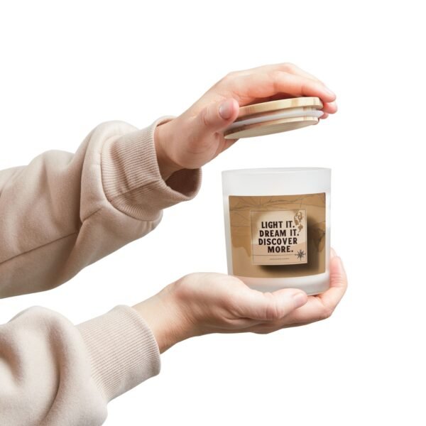 Inspirational Frosted Glass Candle - 'Light It. Dream It. Discover More.' - 11oz - Image 36