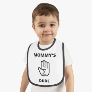 Mommy's "Hand-Sum" Dude Contrast Trim Jersey Bib
