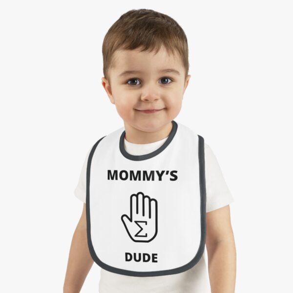 Mommy's "Hand-Sum" Dude Contrast Trim Jersey Bib