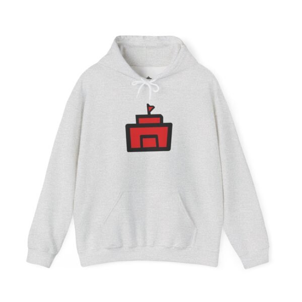 Unisex Heavy Blend Hooded Sweatshirt with Iconic Red Castle Design - Image 6